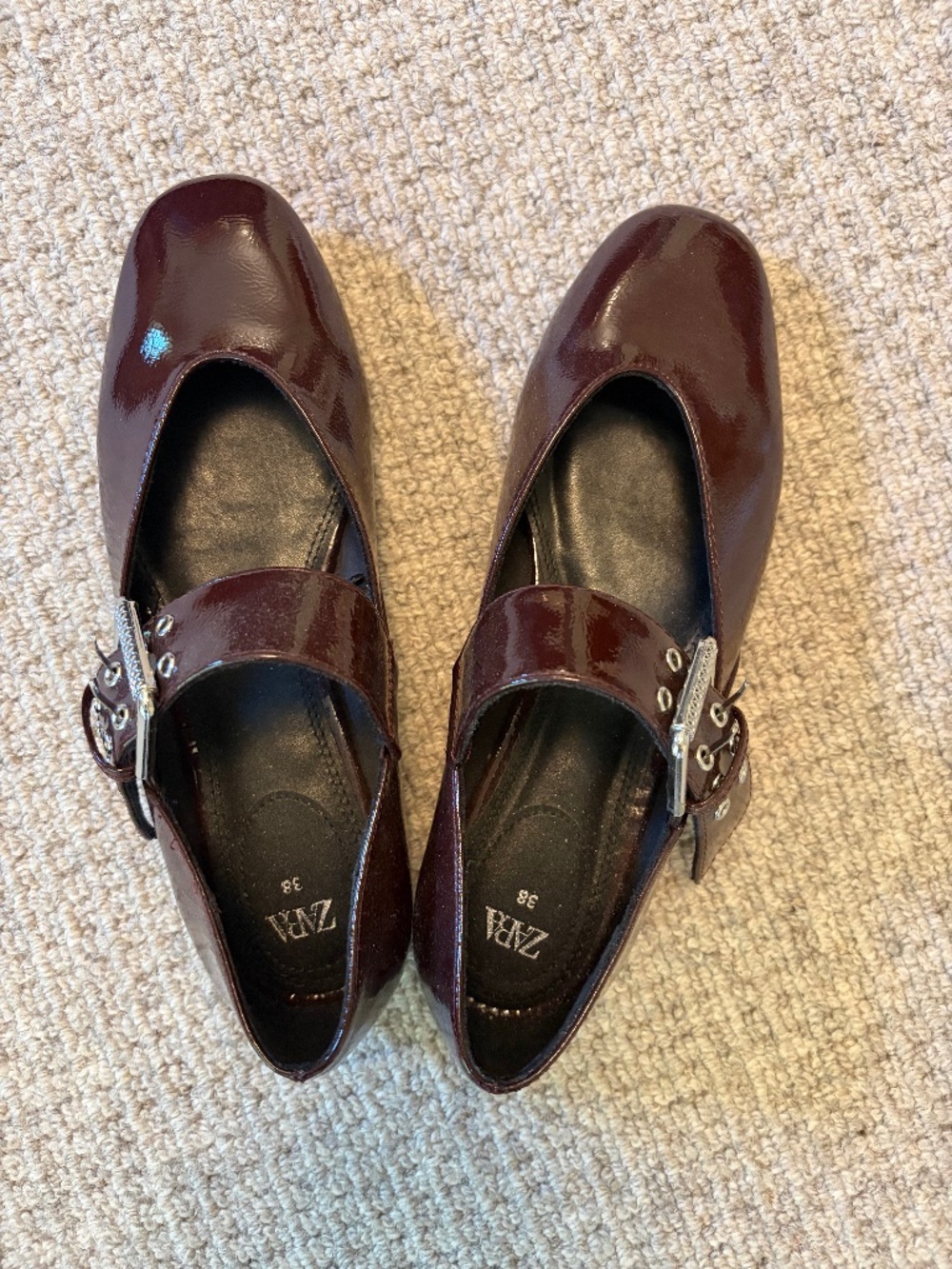Zara Burgundy Mary Janes